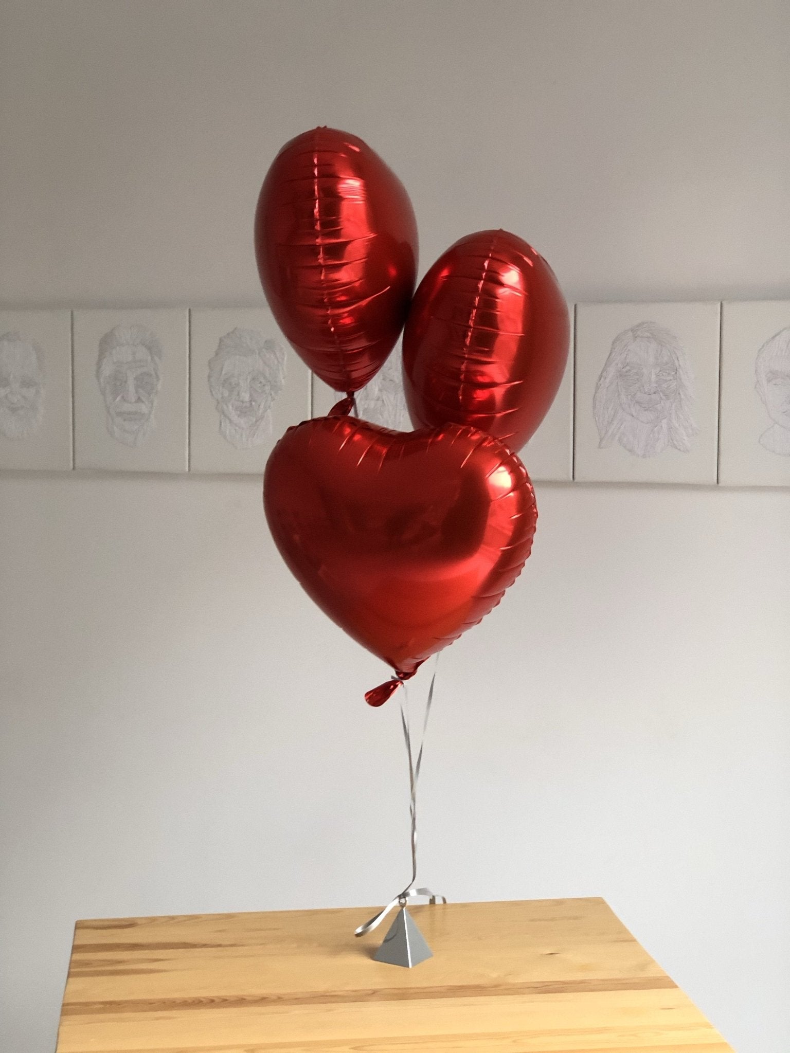 3 Balony w Kształcie Serc z Helem - kwiaty Flower Store Warszawa